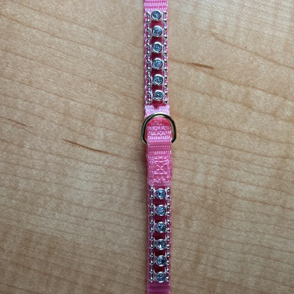 Pink rhinestones 12 dog cat collar 8.5” - 10” NWOT teacup or puppy sized x-small